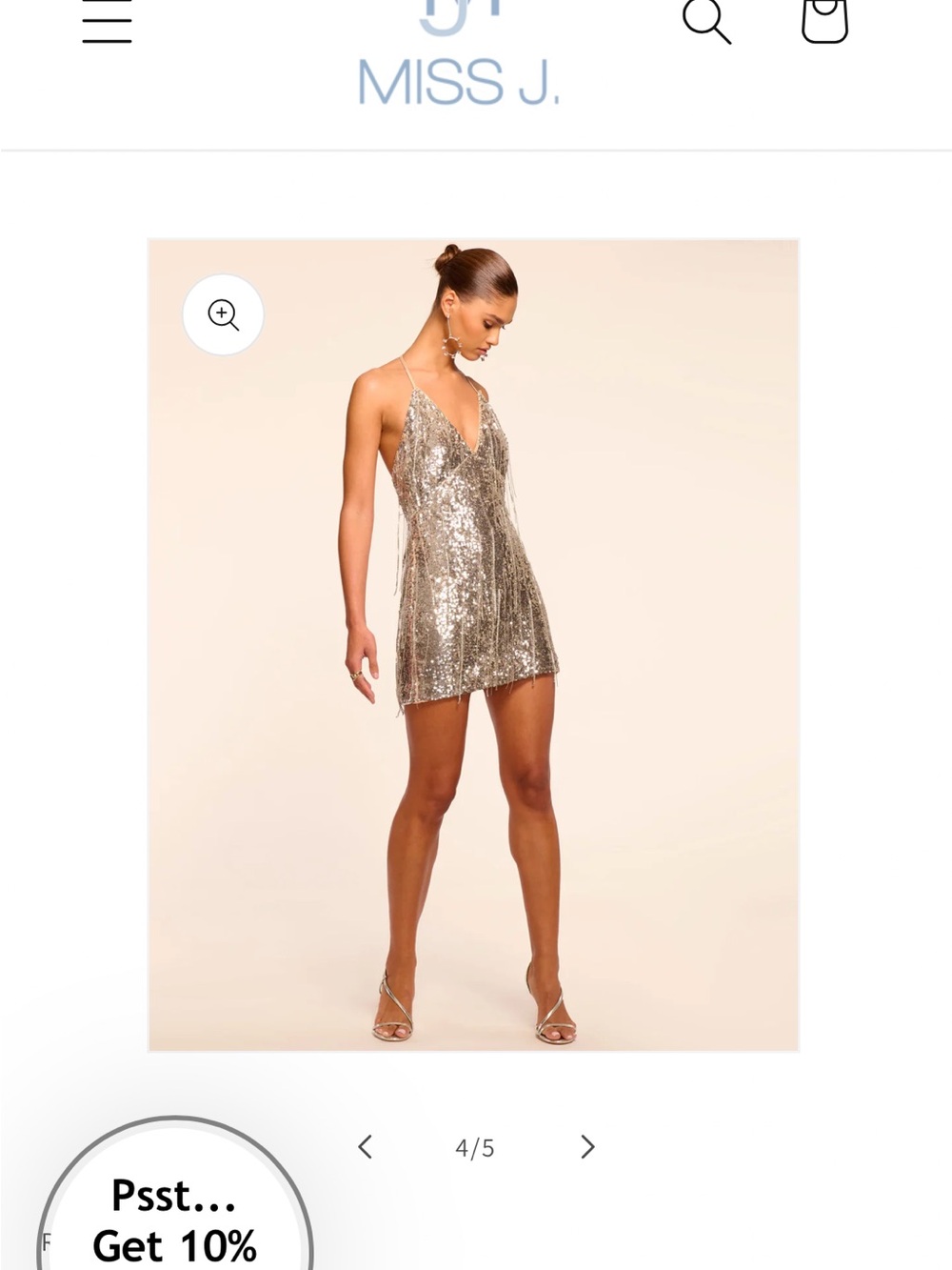 Ramy Brook Annabelle Silver Sequin Mini Slip Dress NWT sz 4/6 retail $795 - Picture 7 of 9